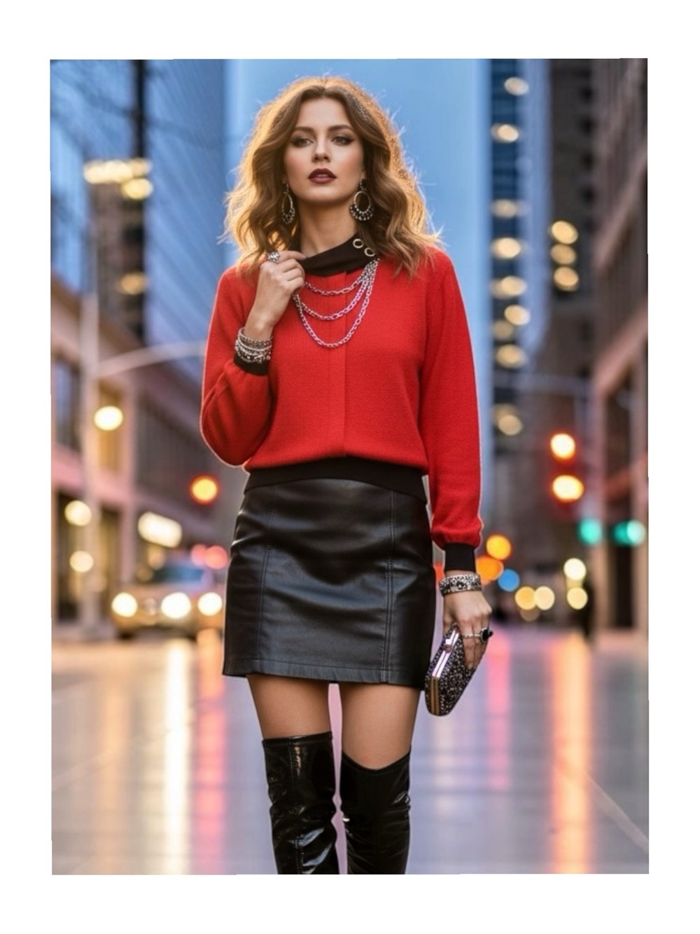 Vintage 70’s: St John Marie Grey ♔ Button Collar Knit Pullover Cardigan ♔ Red ♔